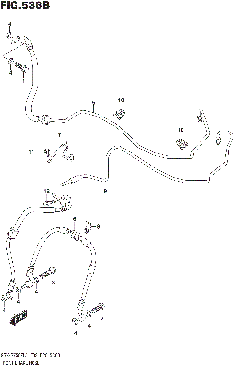FRONT BRAKE HOSE (GSX-S750ZAL5 E28)
