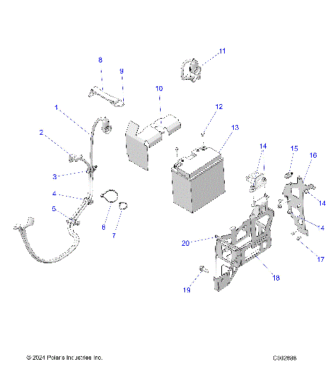 ELECTRICAL, E.S. BATTERY/BOX and CABLES - S25TFG8MS/8ME E.S. OPTION (C602888)