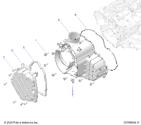 ENGINE, COVERS, ALTERNATOR AND COMPRESSOR