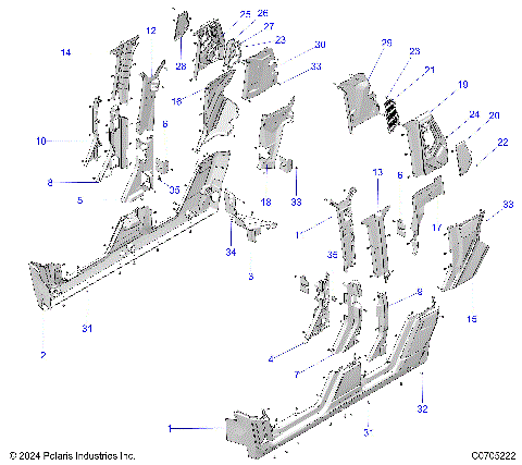BODY, LOWER ROCKERS, REAR FENDERS, PILLARS - G24GZW99A/99B (C0705222)