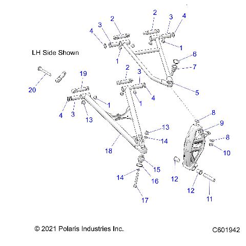 SUSPENSION, CONTROL ARMS and SPINDLE - S22TKL8RS/8RE ALL OPTIONS (C601942)