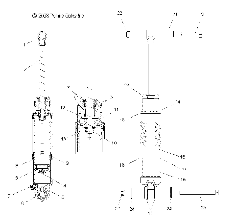 SUSPENSION, SHOCK, REAR TRACK (7043177) - S09PB8ES/ESL (49SNOWSHOCKREAR7043177SB)