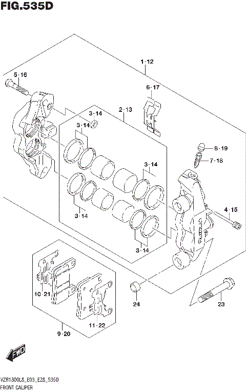 FRONT CALIPER (VZR1800BZL8 E33)