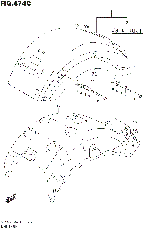 REAR FENDER (VL1500TL9 E03)