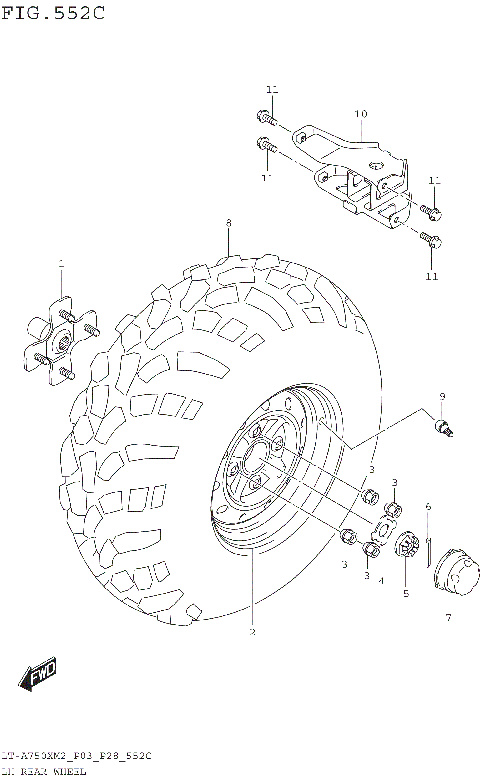 LH REAR WHEEL (LT-A750XM2 P33)