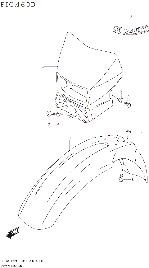 FRONT FENDER (DR-Z400SMM3 E03)