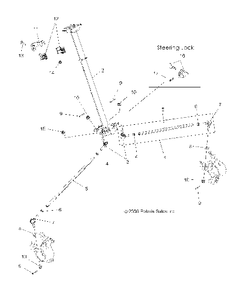 STEERING, STEERING POST ASM. - A14TN55FA (49ATVSTEERING11SPX2550I)