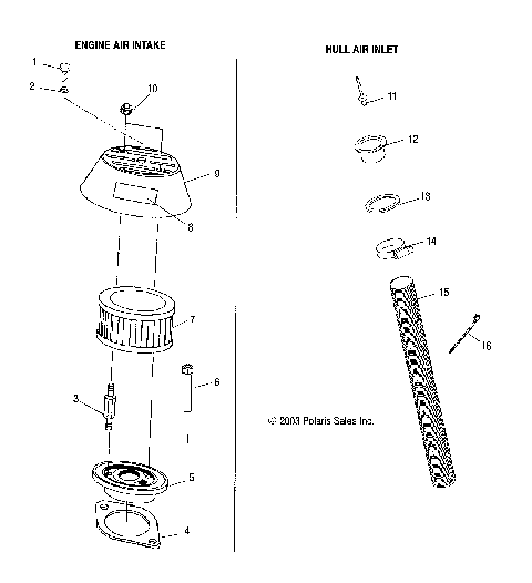 ENGINE AIR INTAKE/HULL AIR INLET - W045297DA/IA/IB (4990519051B09)