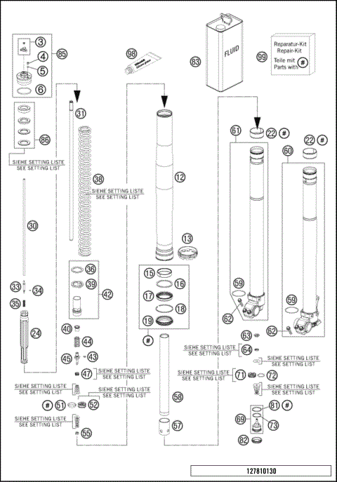 FRONT FORK DISSASSEMBLED