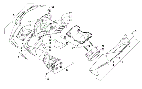 HOOD AND AIR INTAKE ASSEMBLY