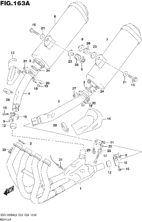 MUFFLER (GSX1300RAL5 E03)