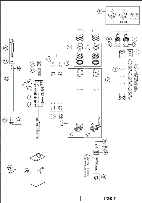 FRONT FORK DISASSEMBLED