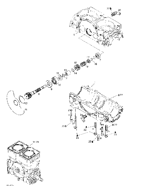 01- Crankcase, Rotary Valve