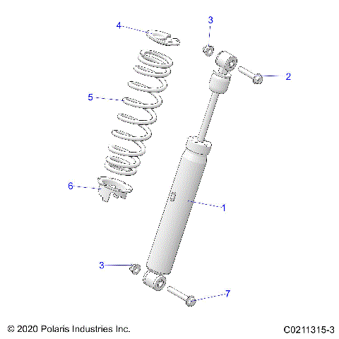 SUSPENSION, SHOCK, REAR - A26SYE85AL (C0211315-3)