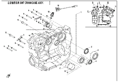 RIGHT CRANKCASE ASSY