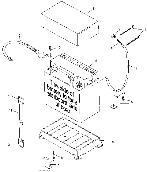 BATTERY BOX HURRICANE B964466 and Intl. HURRICANE I964466 (4935733573B005)