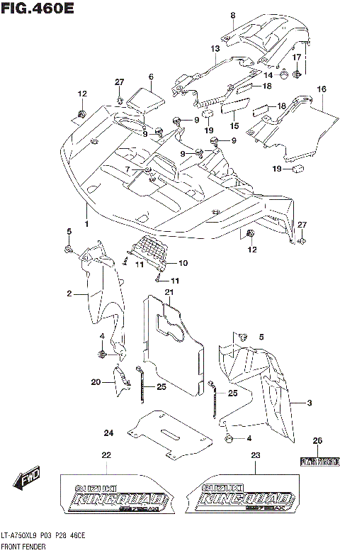 FRONT FENDER (LT-A750XPL9 P28)