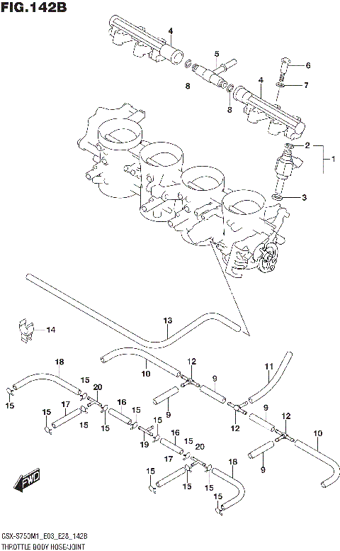 THROTTLE BODY HOSE/JOINT (E33)