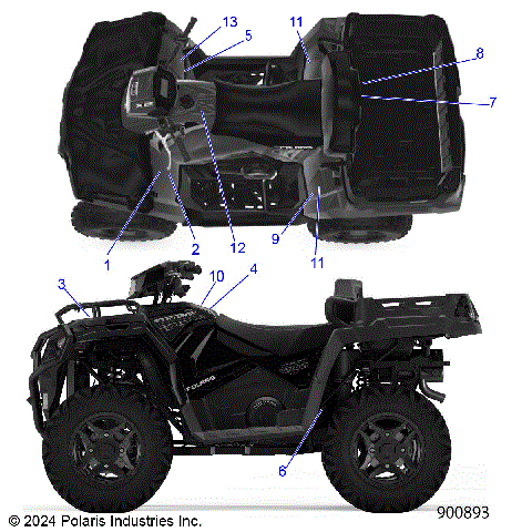 BODY, DECALS, STANDARD - A26SZE57CL/EL (900876)