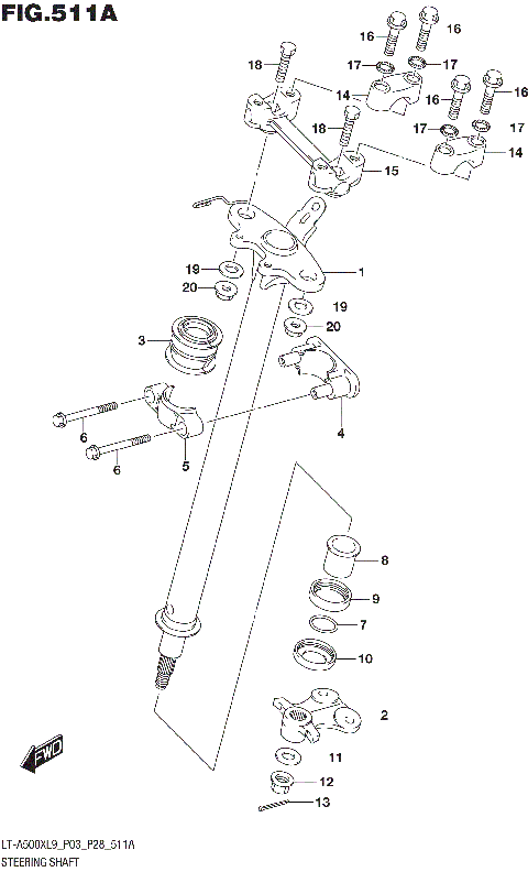 STEERING SHAFT (LT-A500XL9 P03)