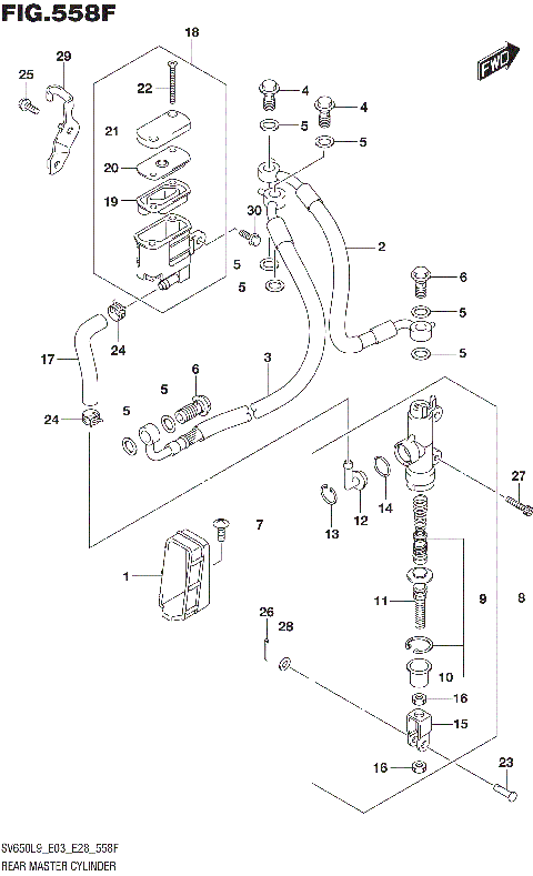 REAR MASTER CYLINDER (SV650XAL9 E33)