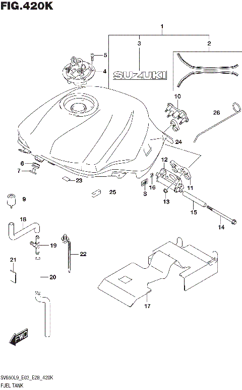 FUEL TANK (SV650XAL9 E33)