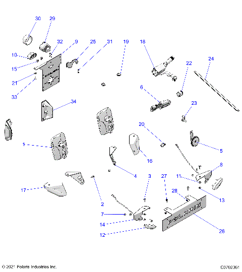 ELECTRICAL COMPONENTS, LICENSE PLATE AND MIRRORS - G22GAB99CP/FP (702730)