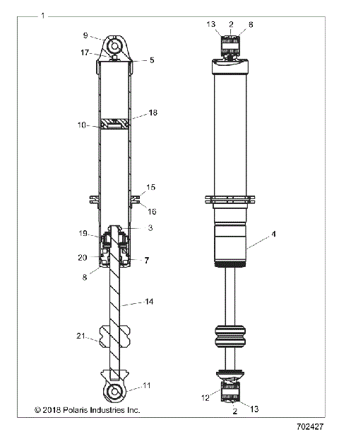 SUSPENSION, FRONT SHOCK INTERNALS - Z16VBA87A2/AB/E87AB/AR/LB/AE/AS (702427)