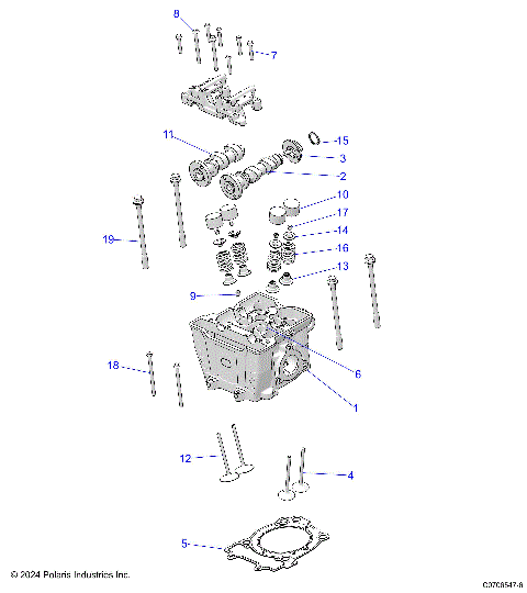 ENGINE, CYLINDER HEAD, CAMS and VALVES -   (C0706547-6)