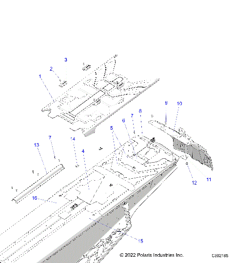 CHASSIS, REAR TUNNEL COVER, CLOSEOFF, AND SNOWFLAP - S24TLT9FEL (C602185)