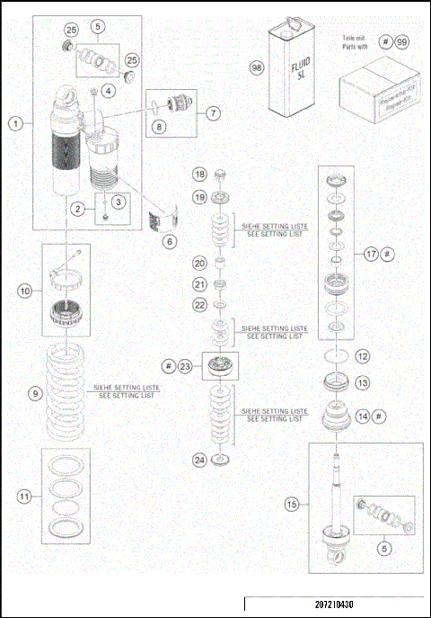 SHOCK ABSORBER DISASSEMBLED