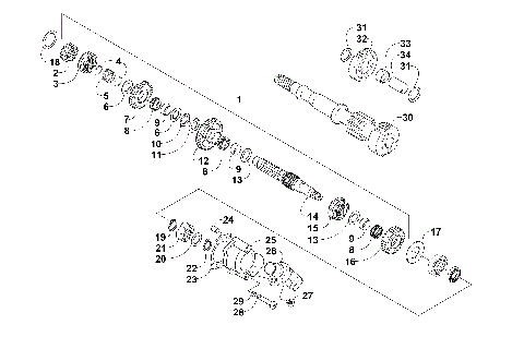 SECONDARY TRANSMISSION ASSEMBLY (ENGINE SERIAL NO. Up to 0700A70010049) [300873]