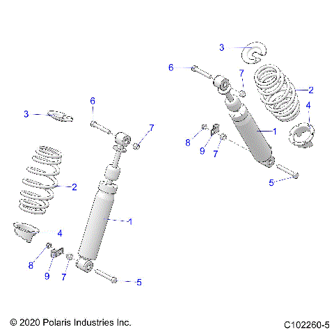 SUSPENSION, FRONT SHOCK - A23SJS57CX/EX (C102260-5)