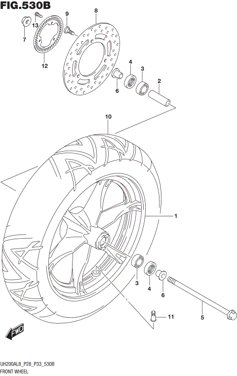 FRONT WHEEL (UH200AL8 P33)