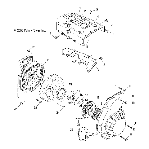 ENGINE BLOWER HOUSING and RECOIL STARTER - S07NJ5BS/BE (49SNOWBLOWERSUPER)