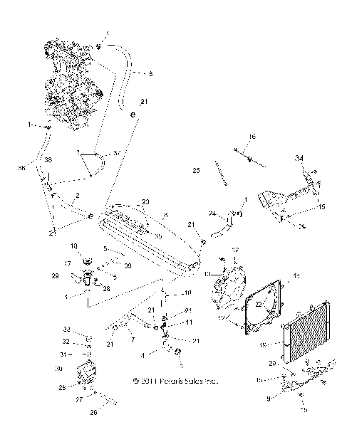 ENGINE, COOLING SYSTEM - R12VH57AD (49RGRCOOL12RZR570)