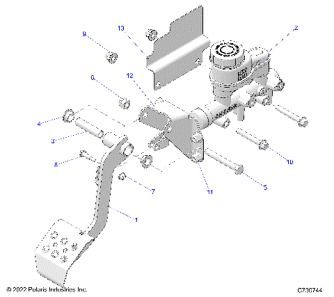 BRAKES, PEDAL AND MASTER CYLINDER - R25CCA57A1 (C730744)
