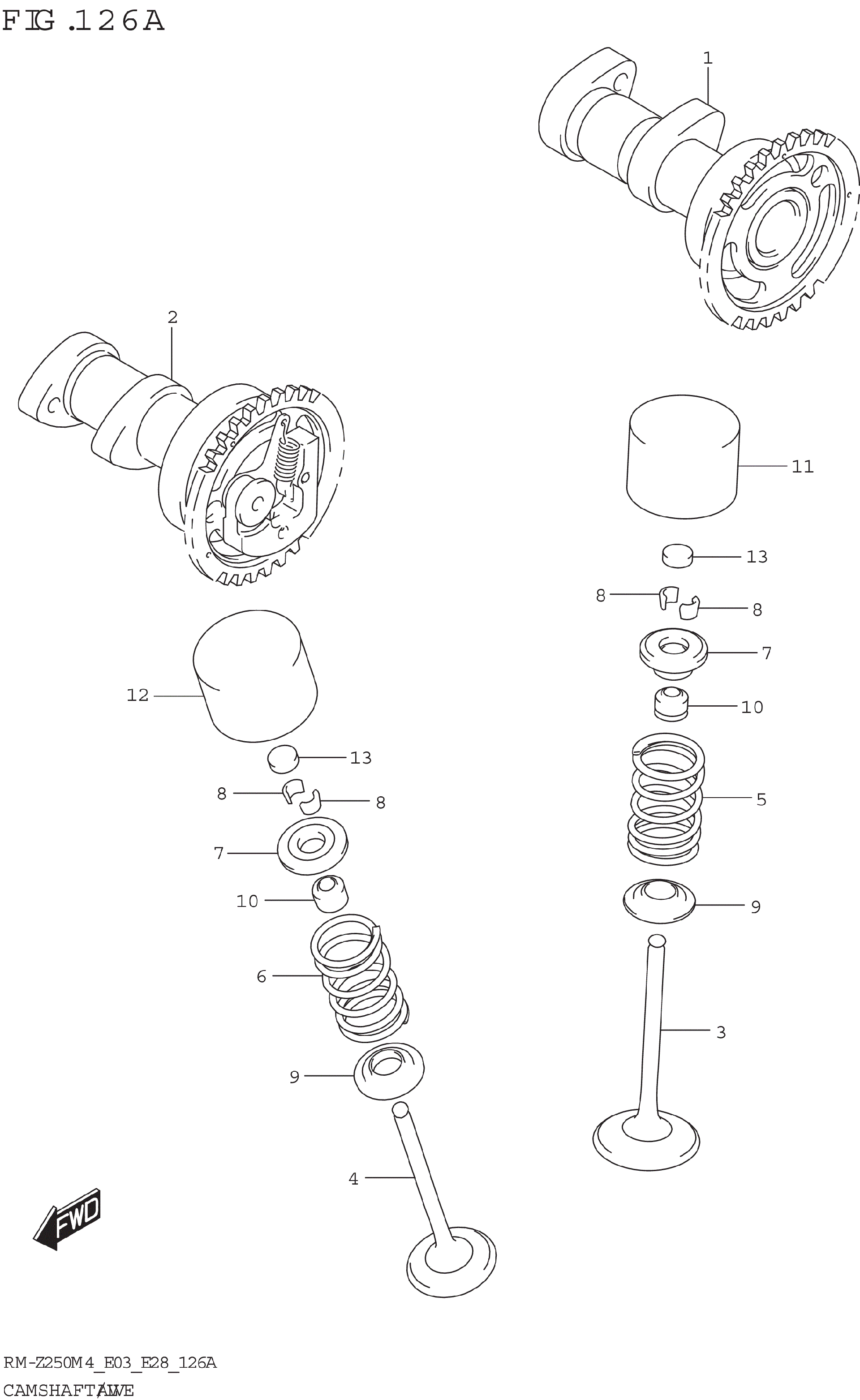 2024 Suzuki RM,Z250 (RM,Z250M4) CAMSHAFT/VALVE Motorcycles