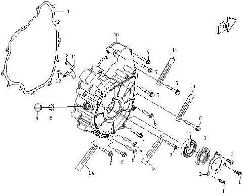 CRANKCASE COVER  (LEFT)