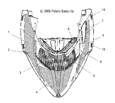 BODY, HOOD FOAM, FOIL and SCREENS - S08PL7JS (49SNOWHOODSCFL08RMKSPL)