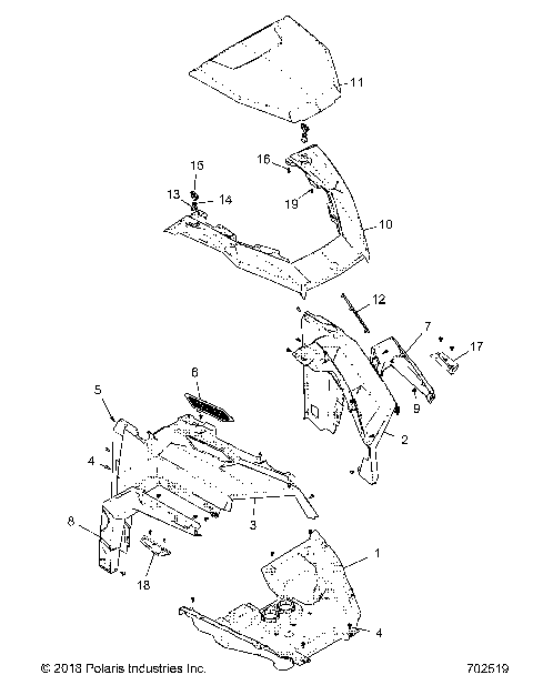 BODY, HOOD AN FRONT FENDERS - G21GAB99CM/FM (702519)