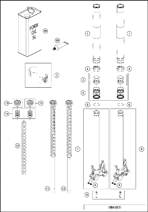 FRONT FORK DISASSEMBLED