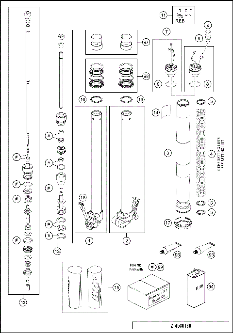 FRONT FORK DISASSEMBLED