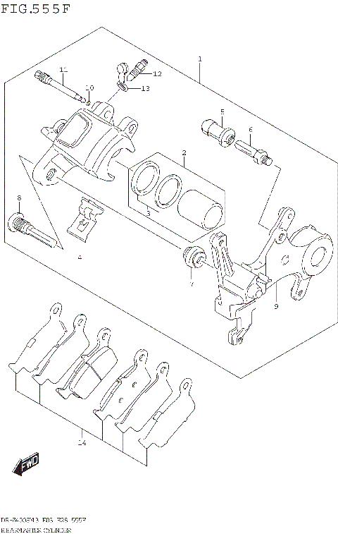 REAR CALIPER (DR-Z400SMM3 E33)