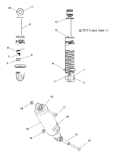 SUSPENSION, SHOCK, FRONT TRACK (7043676) - S15PU6NSL/NEL (49SNOWSHOCKFRONT7043676)