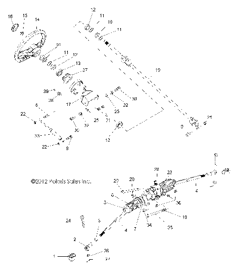 STEERING, STEERING ASM. - R13VH57FX (49RGRSTEERING12RZR570I)