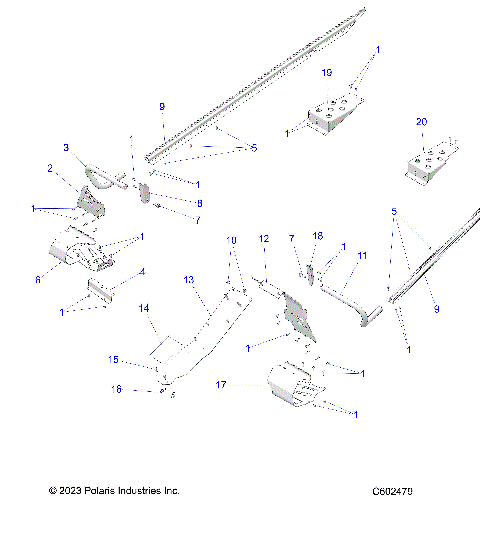 CHASSIS, CLUTCH GUARD, FOOTRESTS, TUNNEL GRIPS - S24CED5TSL/TSU (C601310)