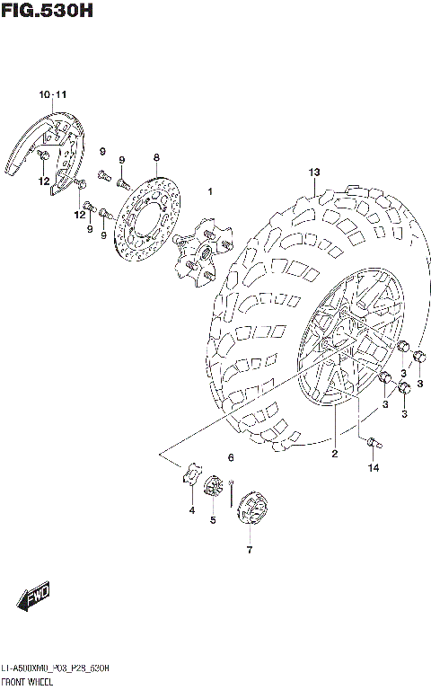 FRONT WHEEL (LT-A500XPZM0 P28)