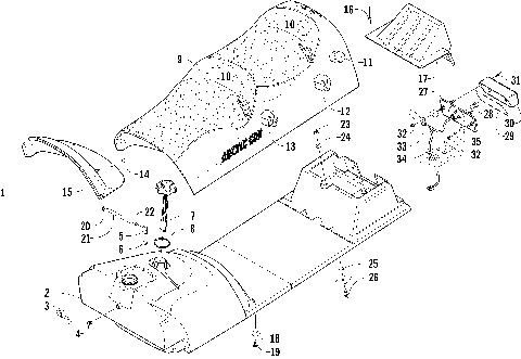 GAS TANK, SEAT, AND TAILLIGHT ASSEMBLY [86051]