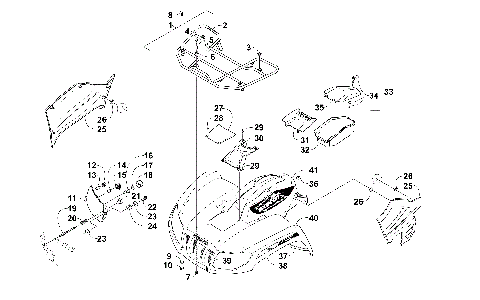 FRONT RACK, BODY PANEL, AND HEADLIGHT ASSEMBLIES [300098]